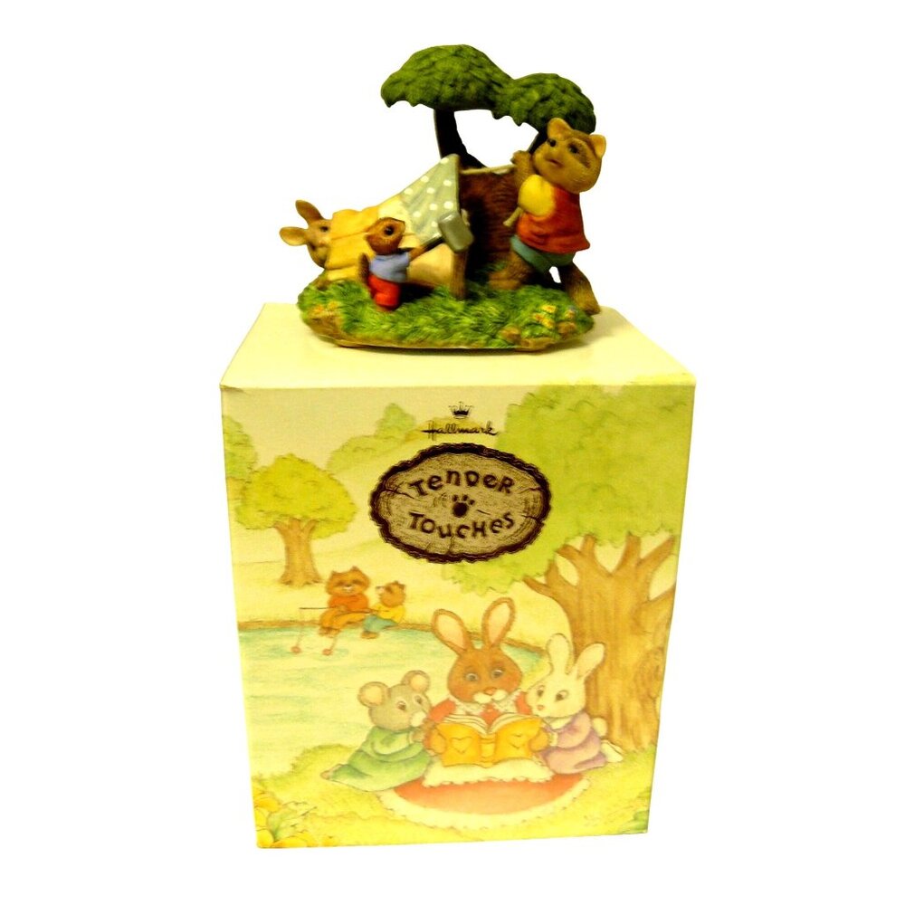 Hallmark Tender Touches Happy Campers Woodland Animals Figurine Collectible Vtg